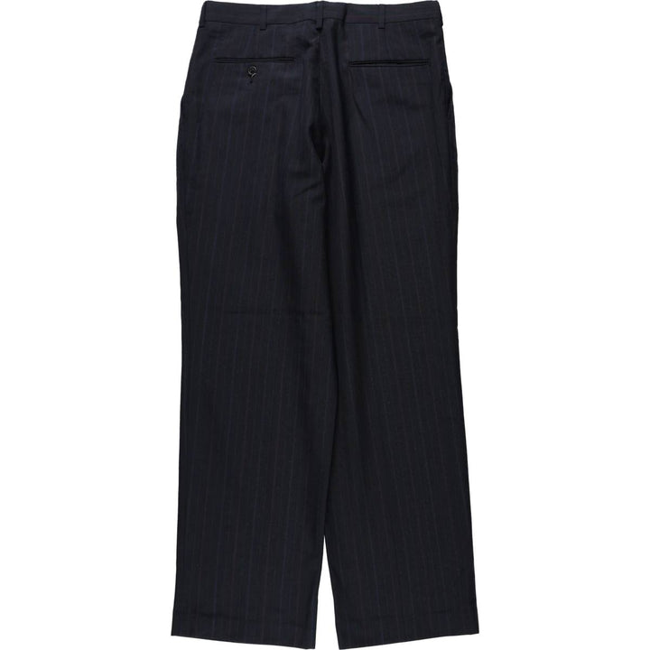 80s-90'S Towncraft Stripe Pattern Two-Pleat Slacks Pants, Made in USA, Men's W31 (approx.), Vintage unclear navy blue type Vintage Second Hand