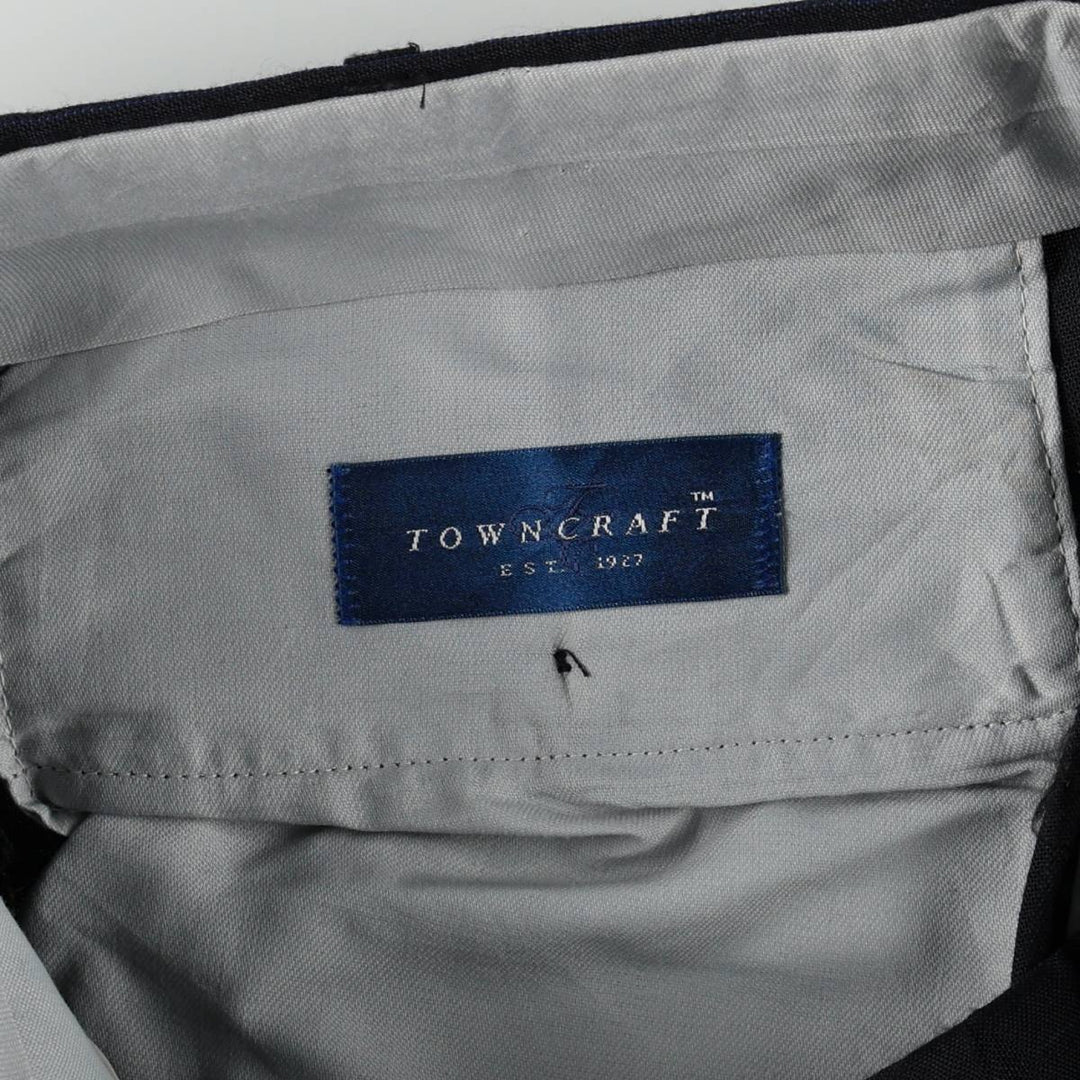 80s-90'S Towncraft Stripe Pattern Two-Pleat Slacks Pants, Made in USA, Men's W31 (approx.), Vintage unclear navy blue type Vintage Second Hand