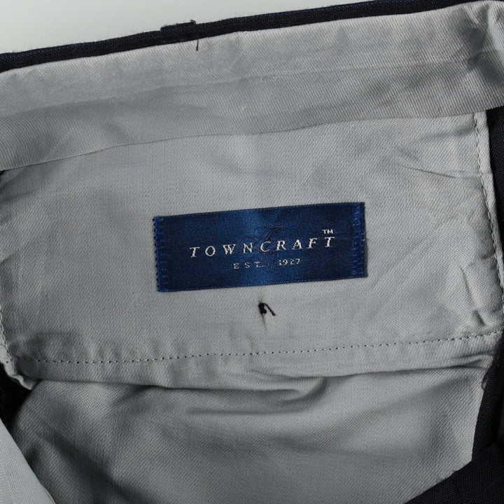 80s-90'S Towncraft Stripe Pattern Two-Pleat Slacks Pants, Made in USA, Men's W31 (approx.), Vintage unclear navy blue type Vintage Second Hand