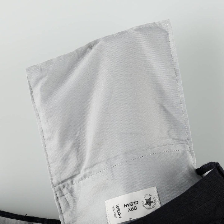 80s-90'S Towncraft Stripe Pattern Two-Pleat Slacks Pants, Made in USA, Men's W31 (approx.), Vintage unclear navy blue type Vintage Second Hand
