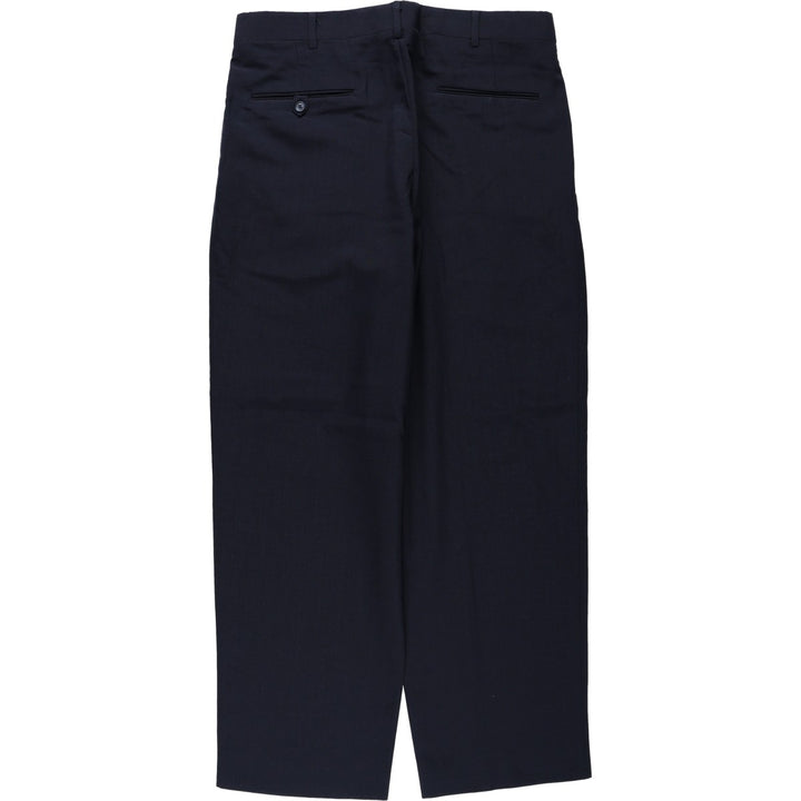 Benchley Ltd. Two-pleat slacks, made in USA, men's size W33 equivalent, vintage. unclear navy blue type Vintage Second Hand