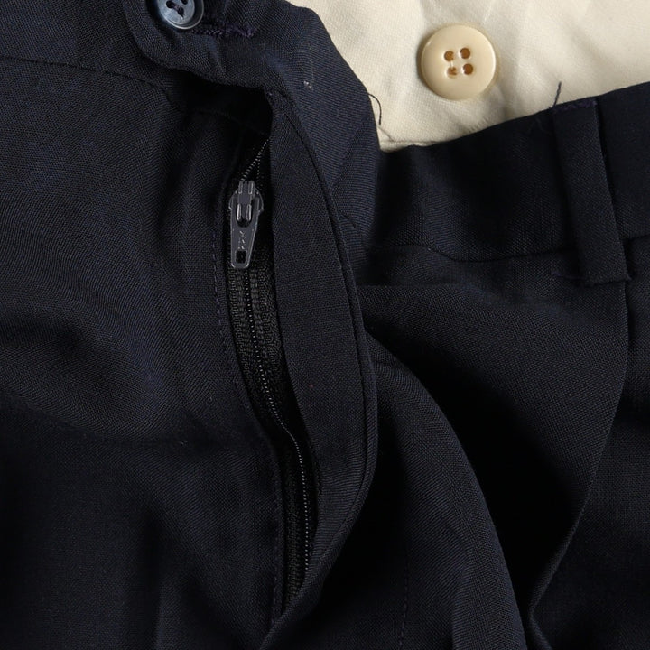 Benchley Ltd. Two-pleat slacks, made in USA, men's size W33 equivalent, vintage. unclear navy blue type Vintage Second Hand