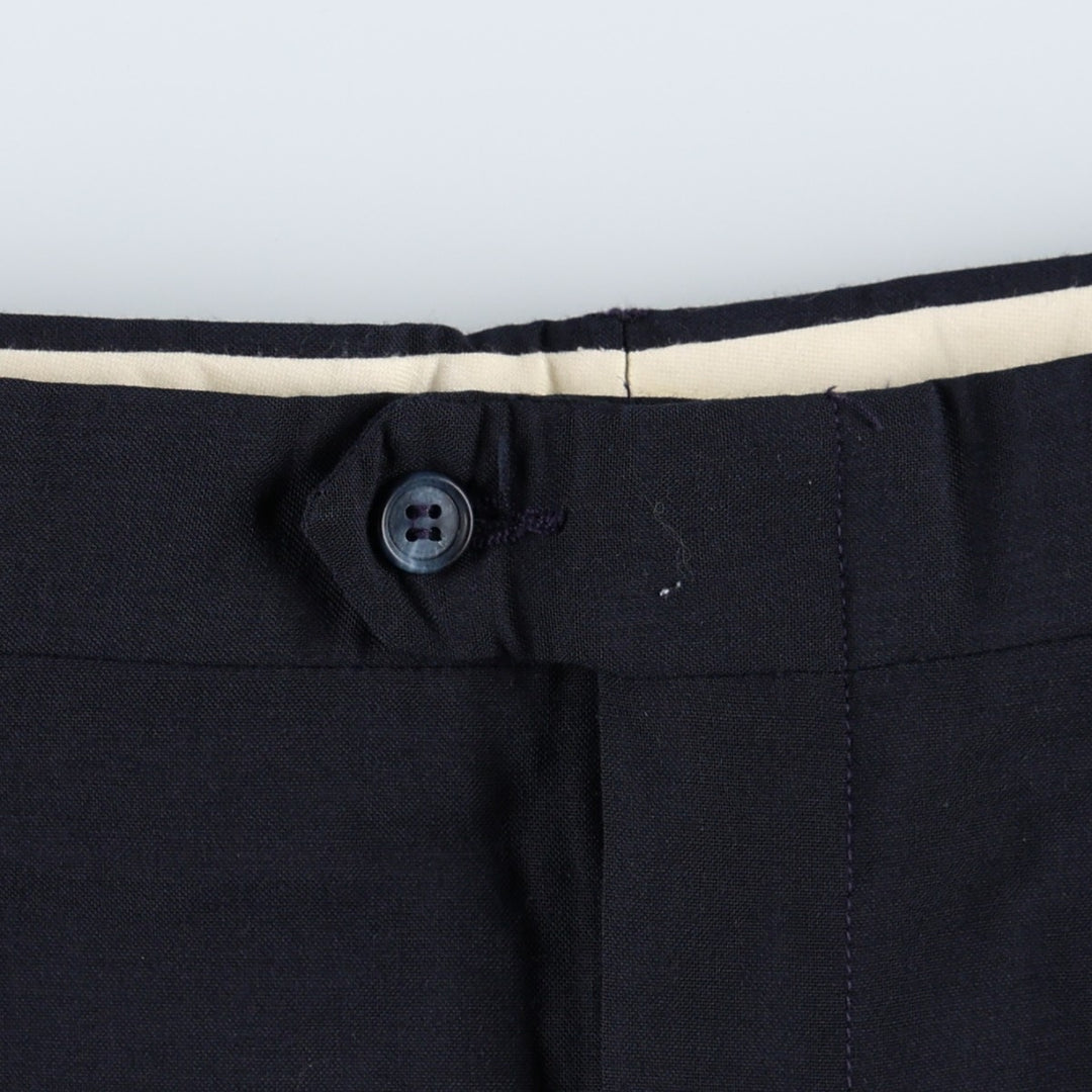 Benchley Ltd. Two-pleat slacks, made in USA, men's size W33 equivalent, vintage. unclear navy blue type Vintage Second Hand