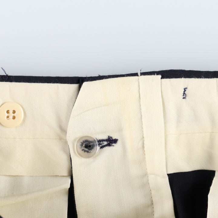 Benchley Ltd. Two-pleat slacks, made in USA, men's size W33 equivalent, vintage. unclear navy blue type Vintage Second Hand