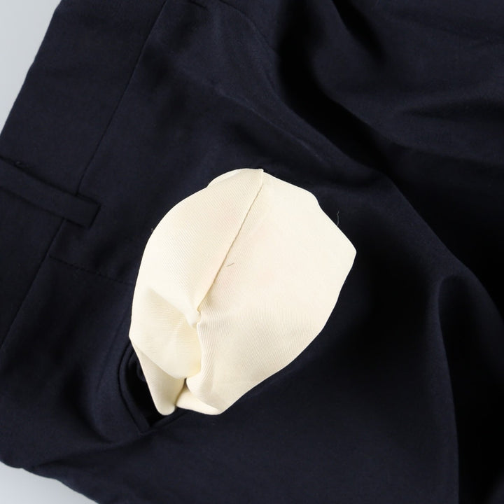 Benchley Ltd. Two-pleat slacks, made in USA, men's size W33 equivalent, vintage. unclear navy blue type Vintage Second Hand