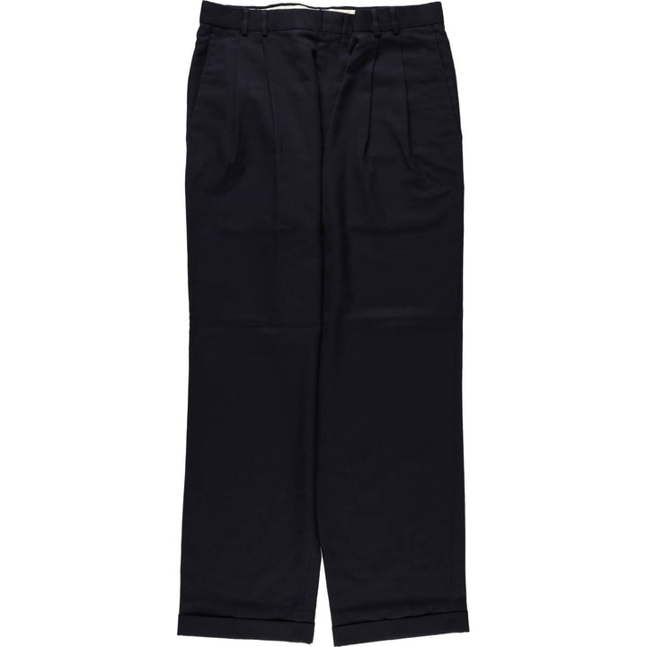 90'S Dockers two-pleat slacks, men's size W34 (approx.), vintage. polyester navy blue type Vintage Second Hand