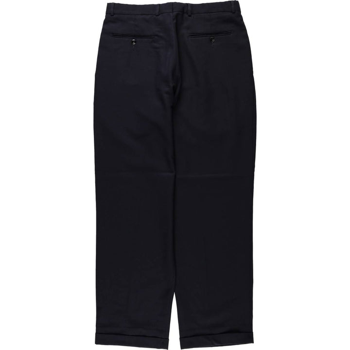 90'S Dockers two-pleat slacks, men's size W34 (approx.), vintage. polyester navy blue type Vintage Second Hand