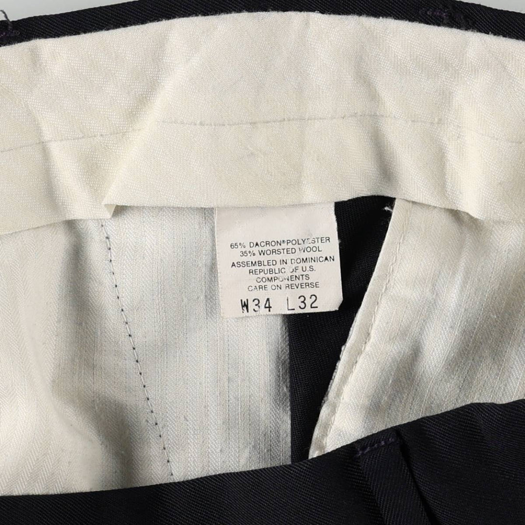 90'S Dockers two-pleat slacks, men's size W34 (approx.), vintage. polyester navy blue type Vintage Second Hand