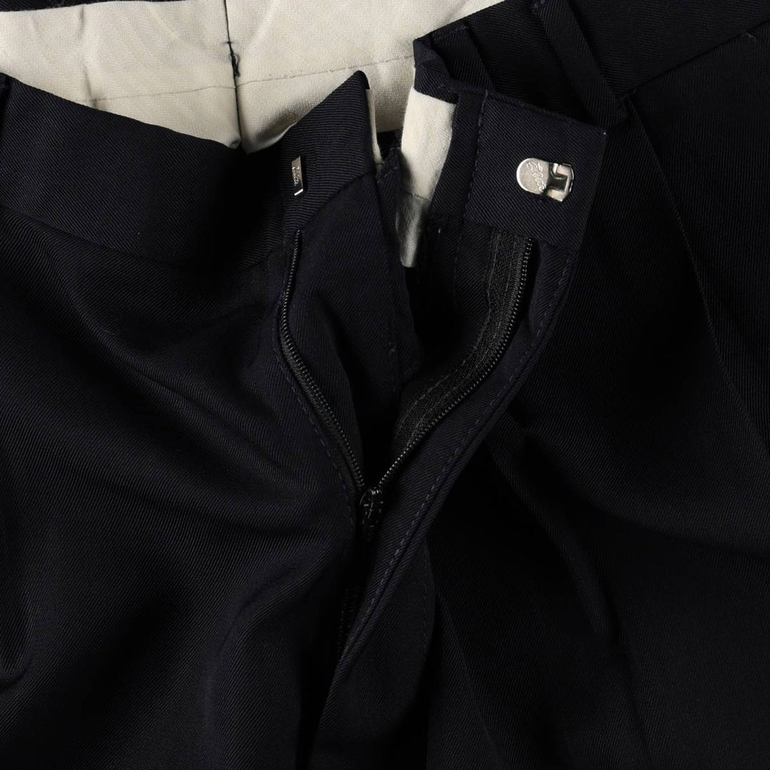 90'S Dockers two-pleat slacks, men's size W34 (approx.), vintage. polyester navy blue type Vintage Second Hand