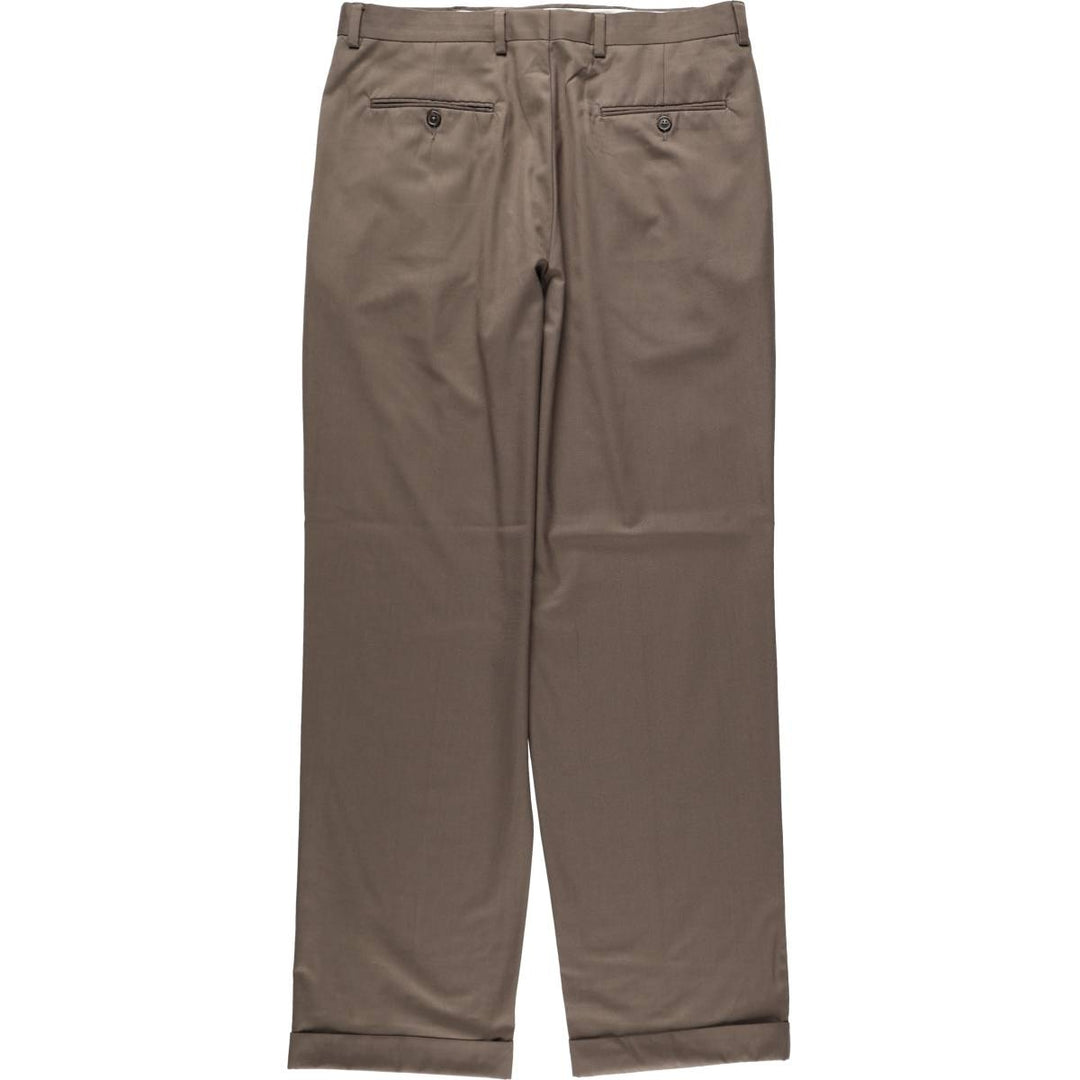 Ralph Lauren LAUREN Two-pleat Slacks, Men's, Size W34 polyester brown type Vintage Second Hand