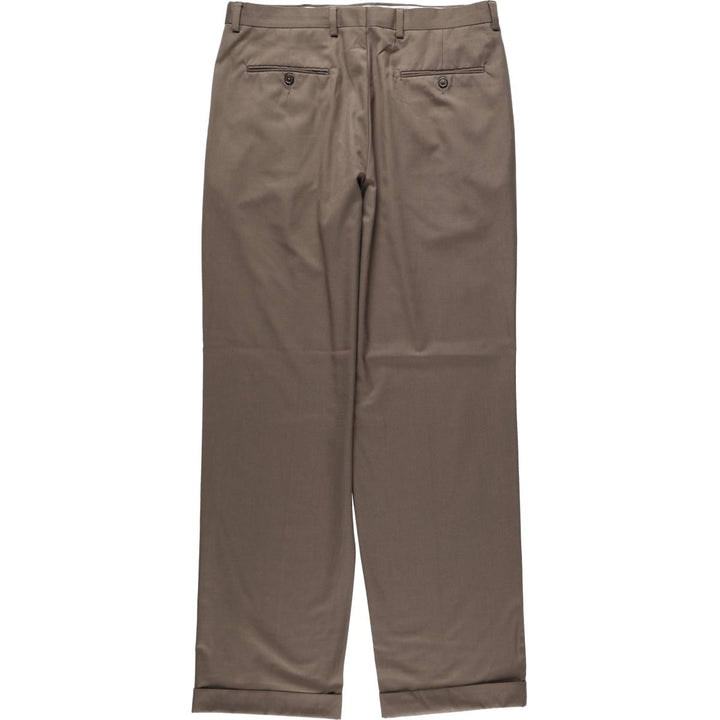 Ralph Lauren LAUREN Two-pleat Slacks, Men's, Size W34 polyester brown type Vintage Second Hand