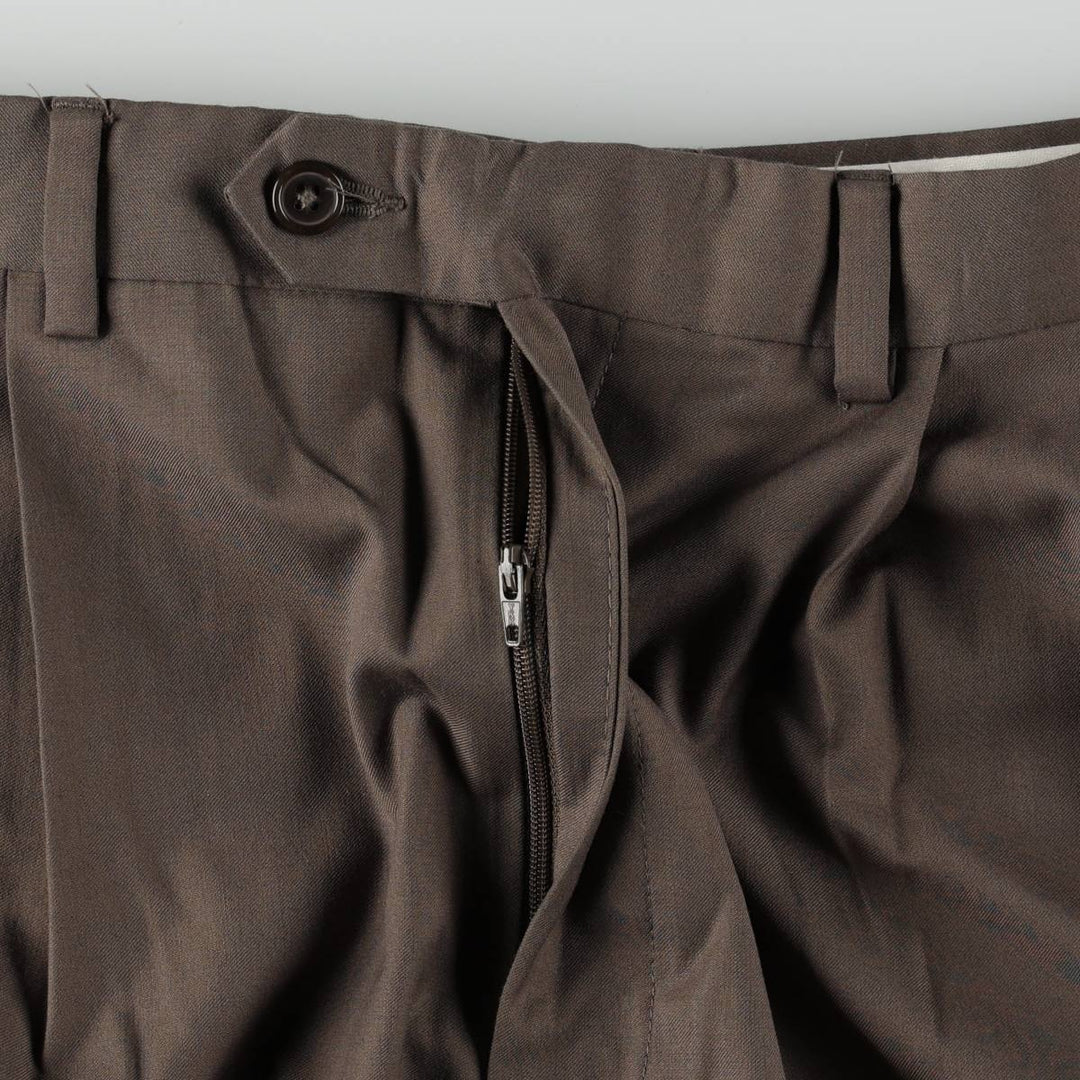 Ralph Lauren LAUREN Two-pleat Slacks, Men's, Size W34 polyester brown type Vintage Second Hand