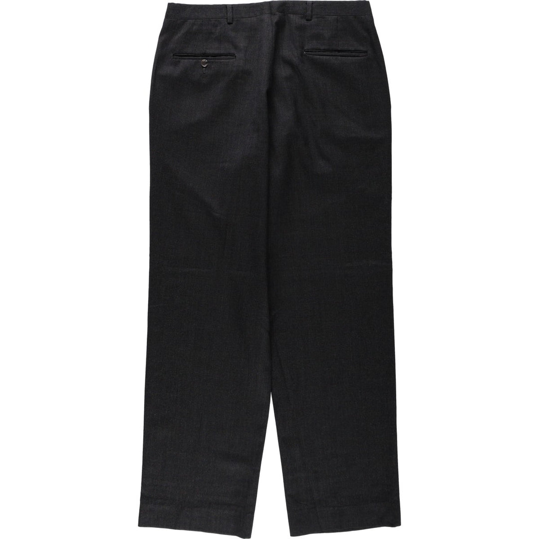 ~1990'S Hart Schaffner Marx Two-Pleat Wool Trousers, Men's Size W34 (approx.), Vintage wool Charcoal Vintage Second Hand