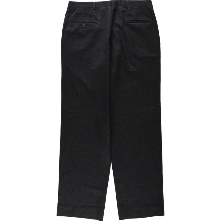 ~1990'S Hart Schaffner Marx Two-Pleat Wool Trousers, Men's Size W34 (approx.), Vintage wool Charcoal Vintage Second Hand