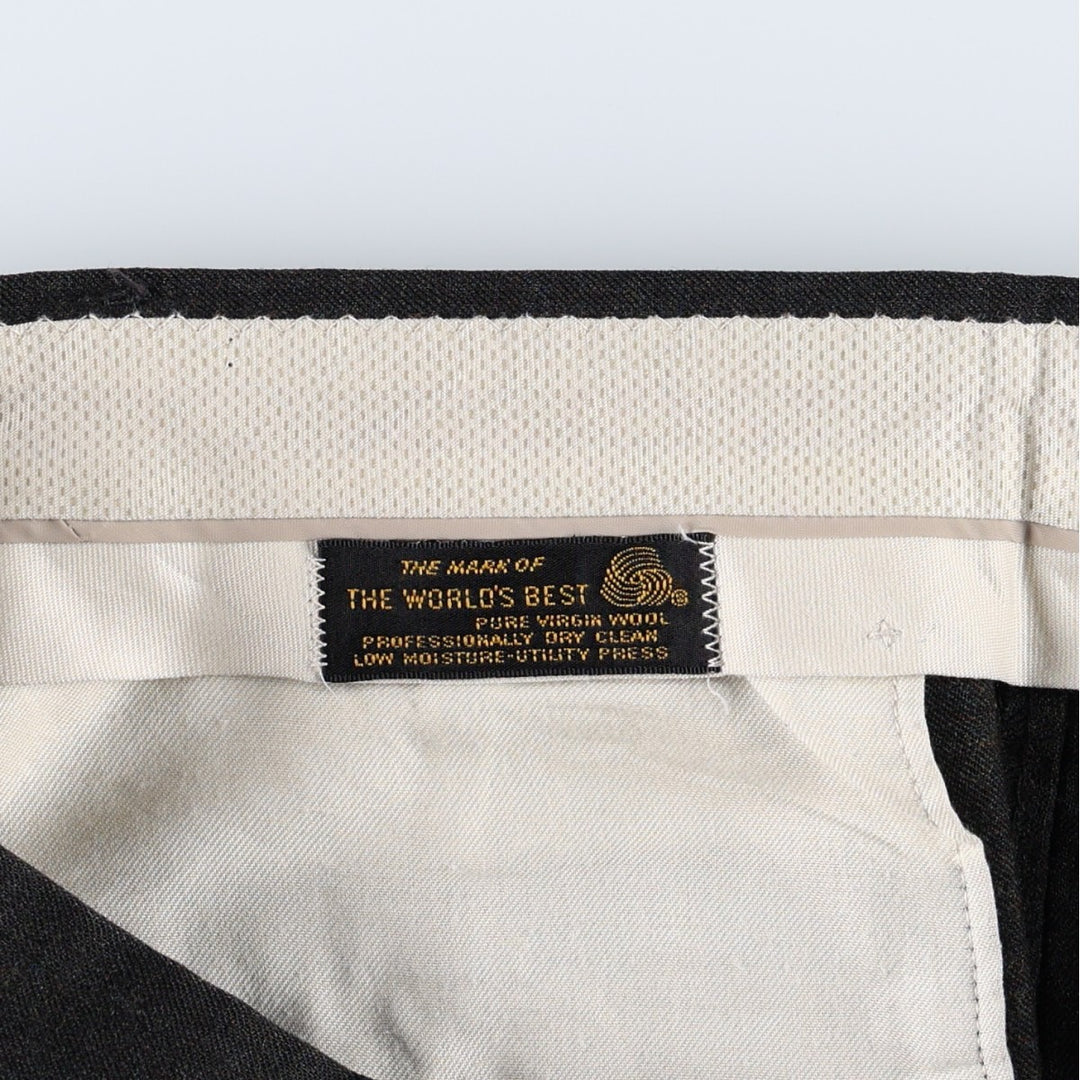 ~1990'S Hart Schaffner Marx Two-Pleat Wool Trousers, Men's Size W34 (approx.), Vintage wool Charcoal Vintage Second Hand