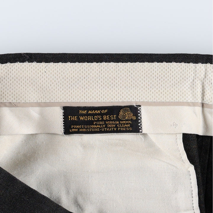 ~1990'S Hart Schaffner Marx Two-Pleat Wool Trousers, Men's Size W34 (approx.), Vintage wool Charcoal Vintage Second Hand