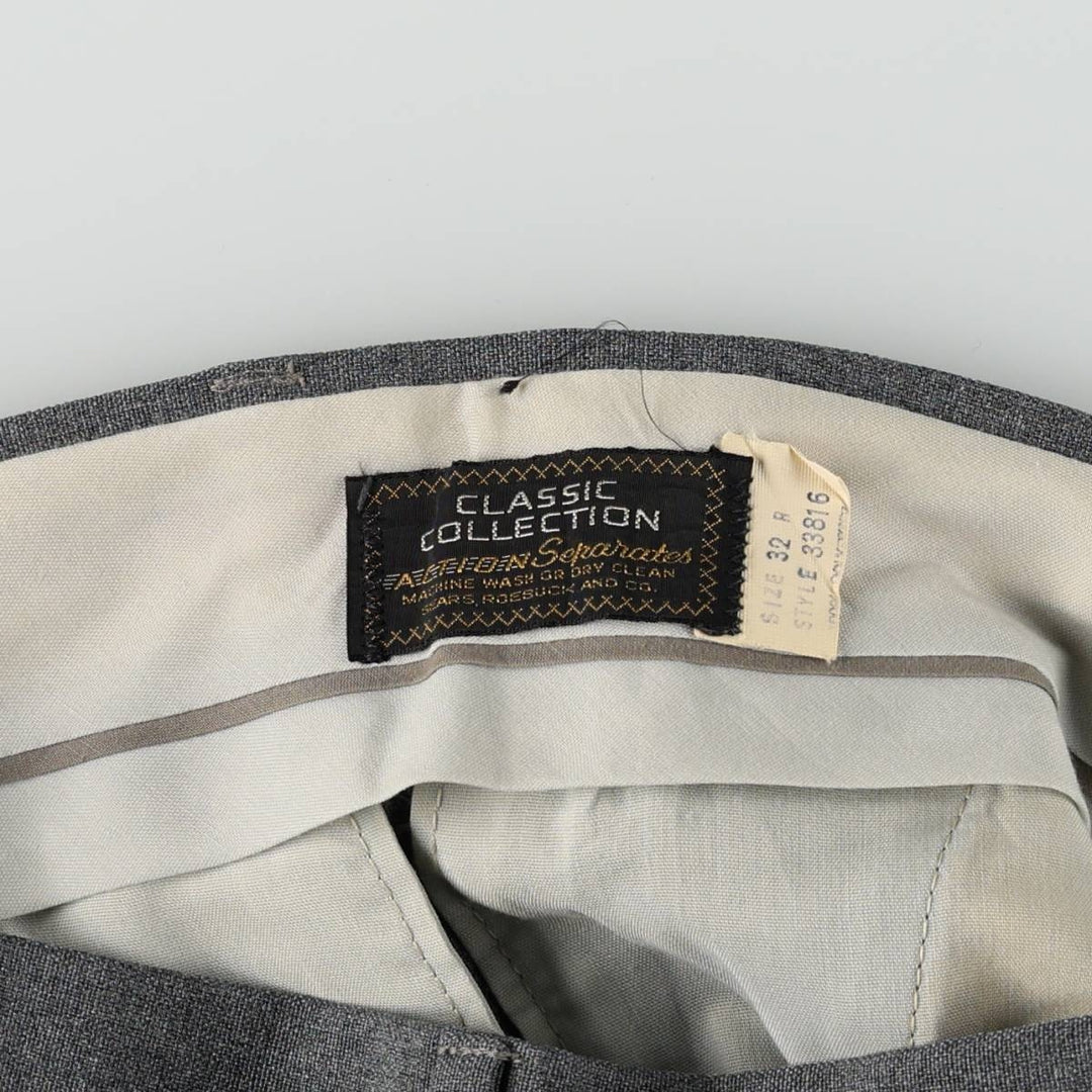 ~1990'S Sears CLASSIC COLLECTION slacks pants, men's size W33 equivalent, vintage. unclear gray type Vintage Second Hand