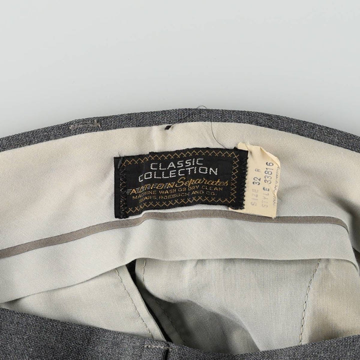 ~1990'S Sears CLASSIC COLLECTION slacks pants, men's size W33 equivalent, vintage. unclear gray type Vintage Second Hand