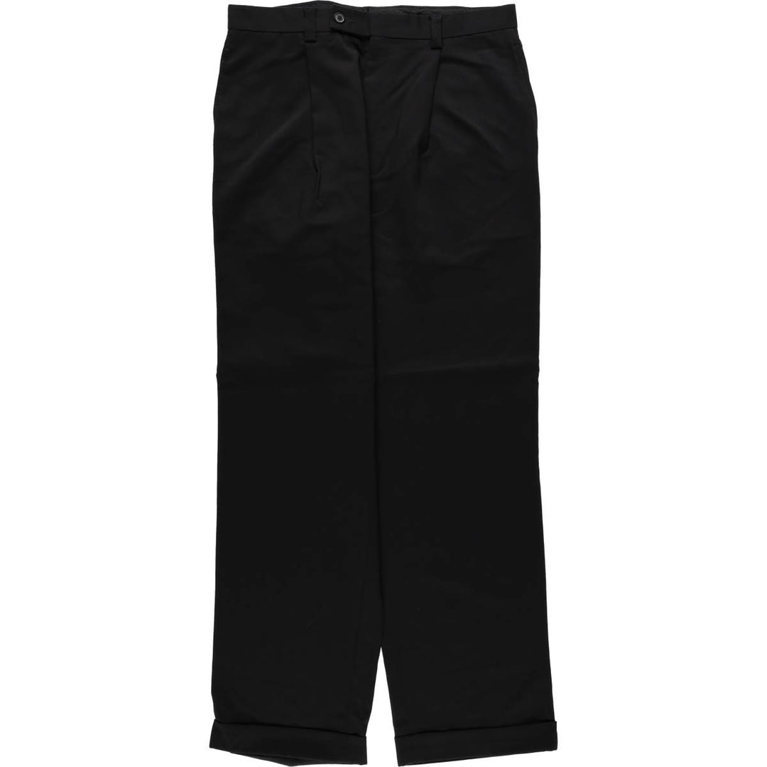 Calvin Klein wool trousers, single pleat, men's size W34 (approx.) wool black type Vintage Second Hand