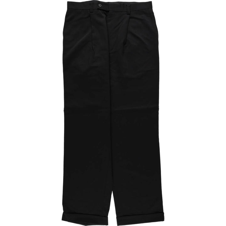 Calvin Klein wool trousers, single pleat, men's size W34 (approx.) wool black type Vintage Second Hand