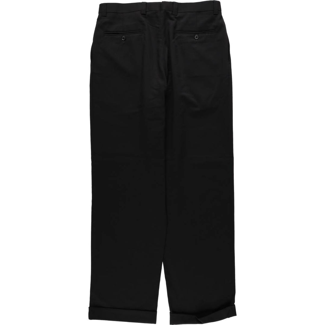 Calvin Klein wool trousers, single pleat, men's size W34 (approx.) wool black type Vintage Second Hand