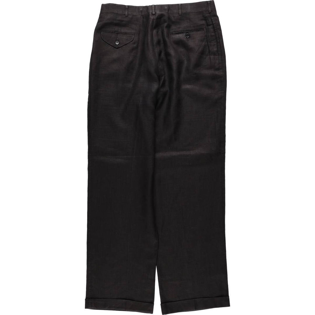 ~90'S BARRY BRICKEN Two-Pleat Slacks Pants Men's W34 (approx.) Vintage unclear black type Vintage Second Hand