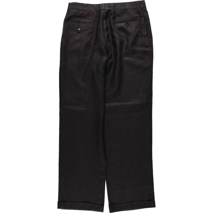 ~90'S BARRY BRICKEN Two-Pleat Slacks Pants Men's W34 (approx.) Vintage unclear black type Vintage Second Hand