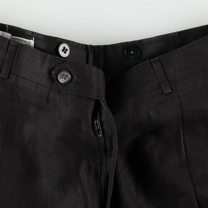~90'S BARRY BRICKEN Two-Pleat Slacks Pants Men's W34 (approx.) Vintage unclear black type Vintage Second Hand