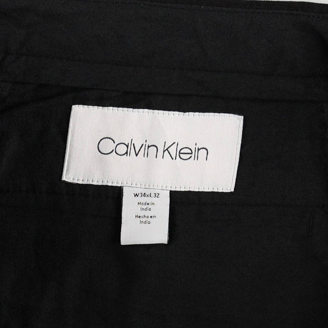 Calvin Klein men's wide-leg slacks (approximately W35). polyester black type Vintage Second Hand