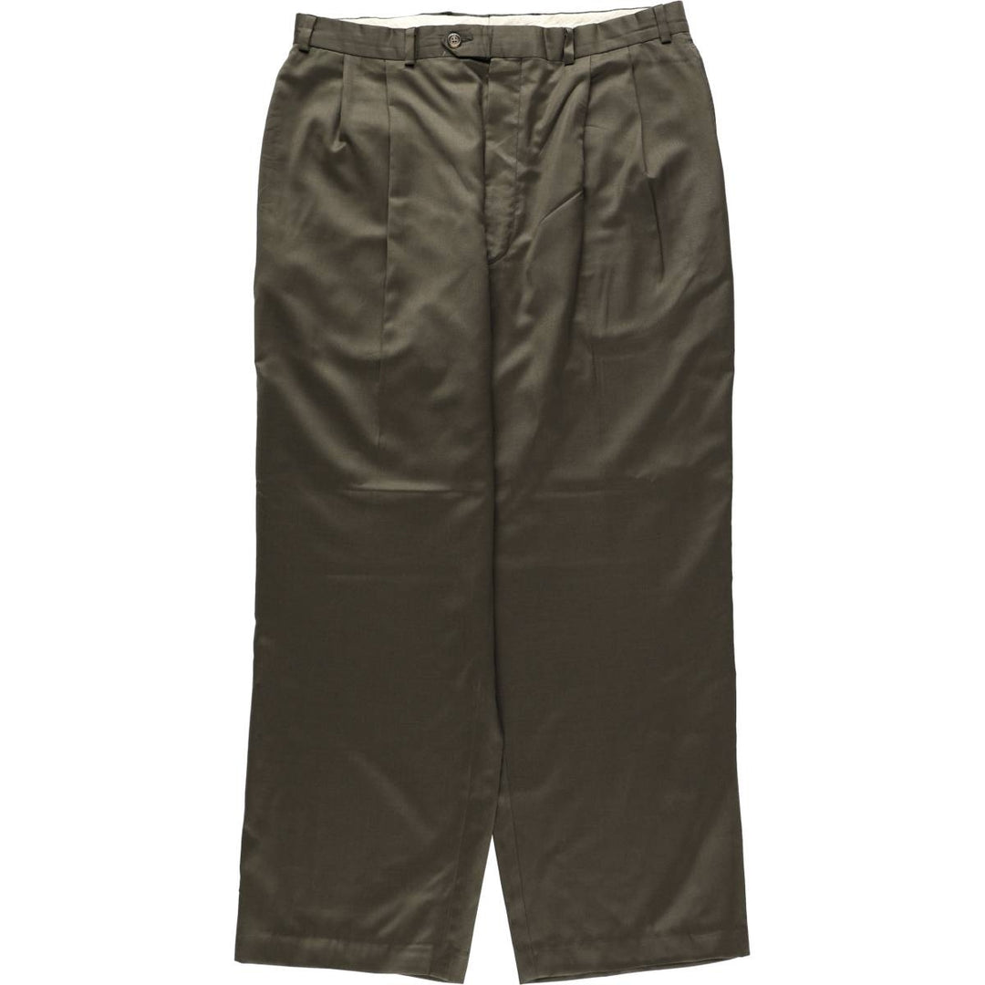 Ralph Lauren LAUREN Two-pleat Lauren 120's & CASHMERE Slacks Pants Men's W35 (approx.) unclear walnut Vintage Second Hand