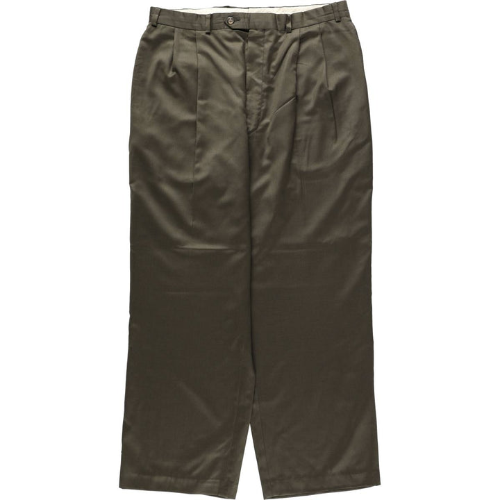 Ralph Lauren LAUREN Two-pleat Lauren 120's & CASHMERE Slacks Pants Men's W35 (approx.) unclear walnut Vintage Second Hand