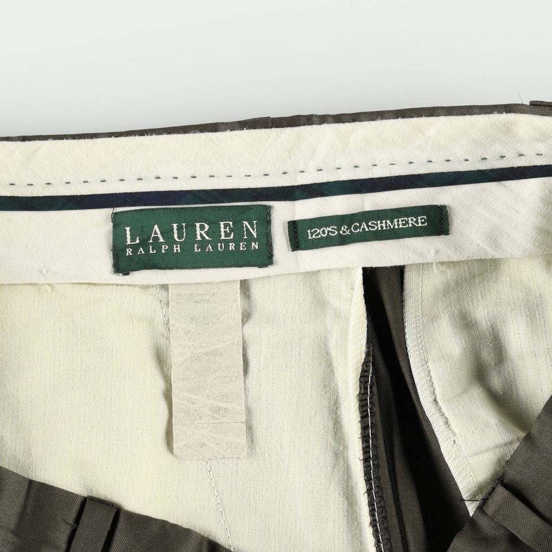 Ralph Lauren LAUREN Two-pleat Lauren 120's & CASHMERE Slacks Pants Men's W35 (approx.) unclear walnut Vintage Second Hand