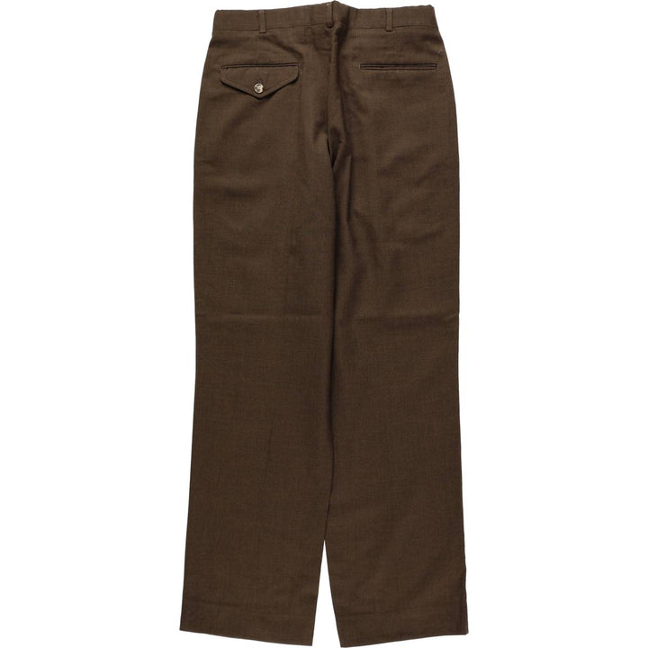 80s-90'S Lands' End Two-Pleat Wool Trousers, Made in USA, Men's Size W30 (approx.), Vintage wool brown type Vintage Second Hand