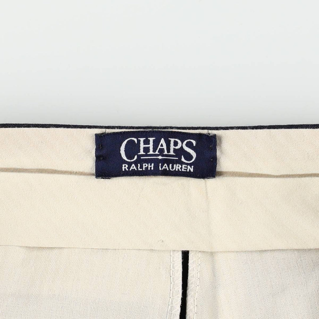 Ralph Lauren CHAPS Three-Pleat Wool Trousers/Slacks, Made in Canada, Men's Size W34 (approx.) wool navy blue type Vintage Second Hand