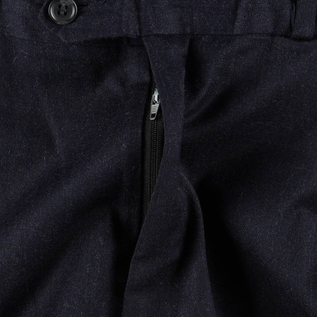 Ralph Lauren CHAPS Three-Pleat Wool Trousers/Slacks, Made in Canada, Men's Size W34 (approx.) wool navy blue type Vintage Second Hand