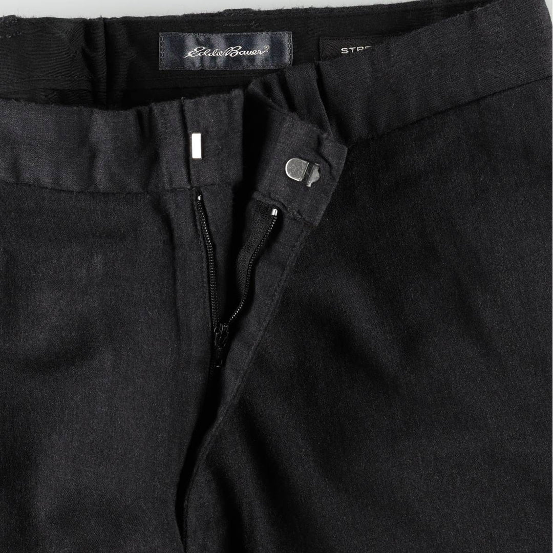 Eddie Bauer STRETCH Wool Trousers/Slacks, Men's Size W34 (approx.) wool Charcoal Vintage Second Hand