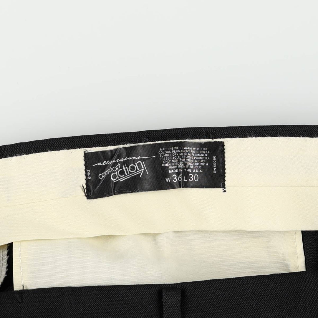 ~90'S COMFORT ACTION Slacks Pants, Made in USA, Men's W36 equivalent, Vintage unclear navy blue type Vintage Second Hand