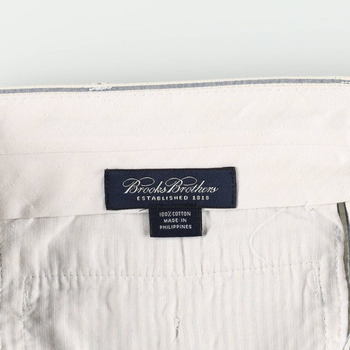 Brooks Brothers Stripe Pattern Two-Pleat Seersucker Cotton Slacks Pants, Men's Size W36 (approx.) cotton navy blue type Vintage Second Hand