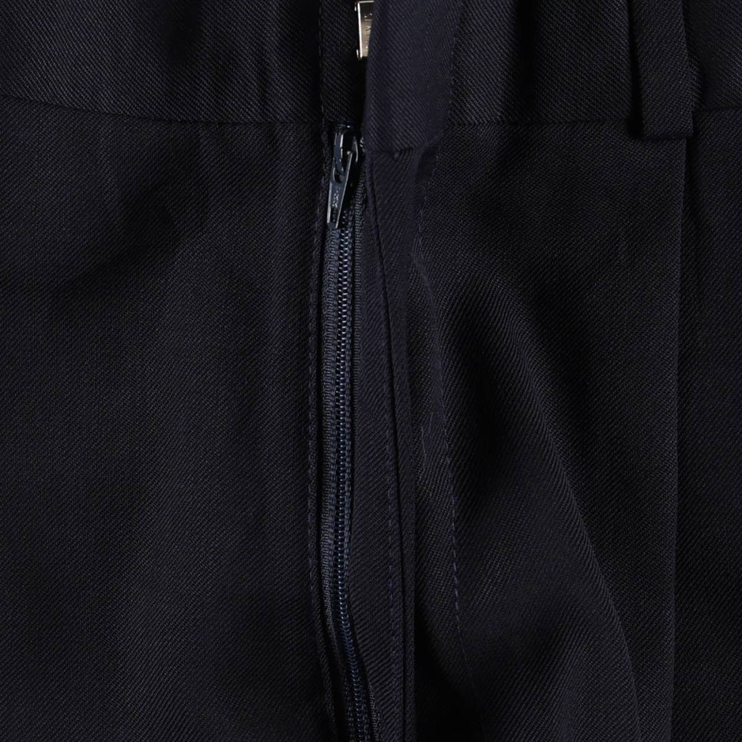 90'S Slates Two-Pleat Poly/Wool Pants, Men's W30 (approx.), Vintage polyester navy blue type Vintage Second Hand