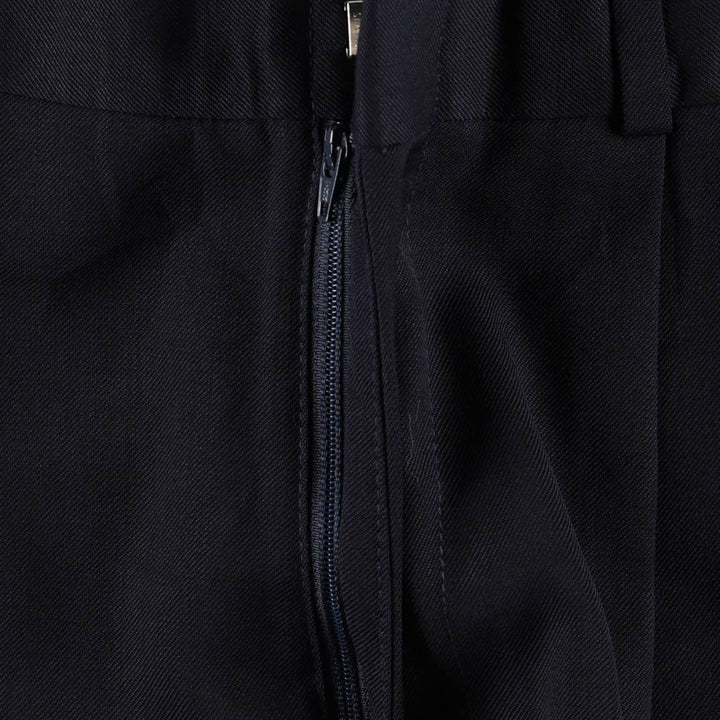 90'S Slates Two-Pleat Poly/Wool Pants, Men's W30 (approx.), Vintage polyester navy blue type Vintage Second Hand