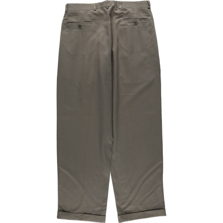 BRANDINI Two-Pleat Slacks, Made in Canada, Men's Size W33 (approx.) polyester gray type Vintage Second Hand