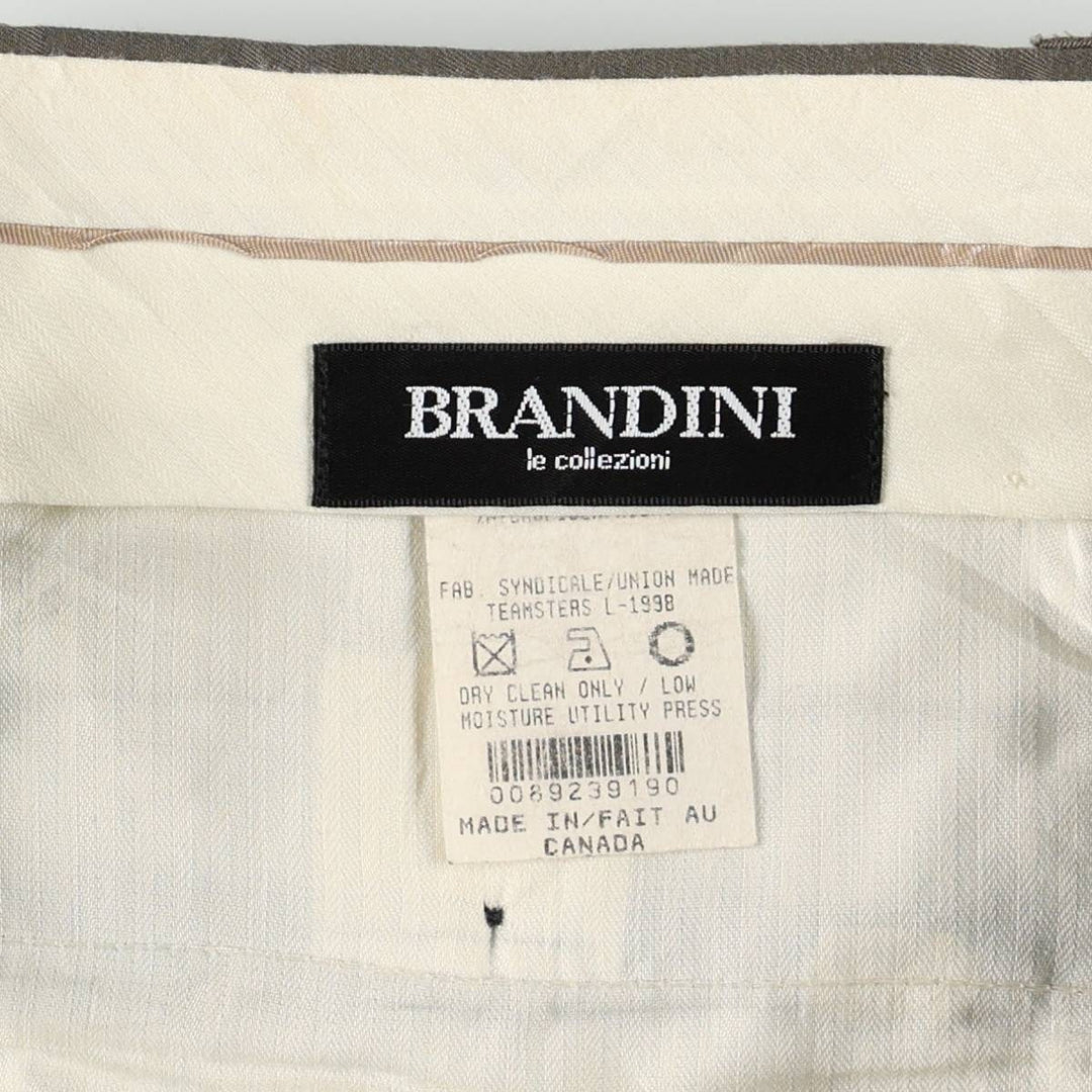 BRANDINI Two-Pleat Slacks, Made in Canada, Men's Size W33 (approx.) polyester gray type Vintage Second Hand