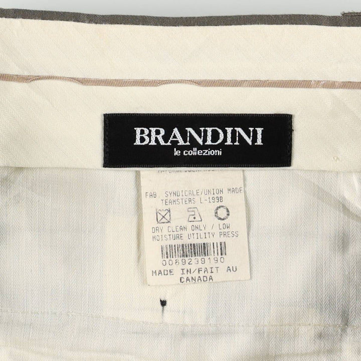 BRANDINI Two-Pleat Slacks, Made in Canada, Men's Size W33 (approx.) polyester gray type Vintage Second Hand