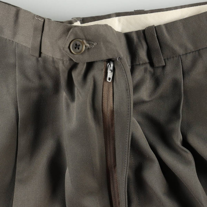 BRANDINI Two-Pleat Slacks, Made in Canada, Men's Size W33 (approx.) polyester gray type Vintage Second Hand