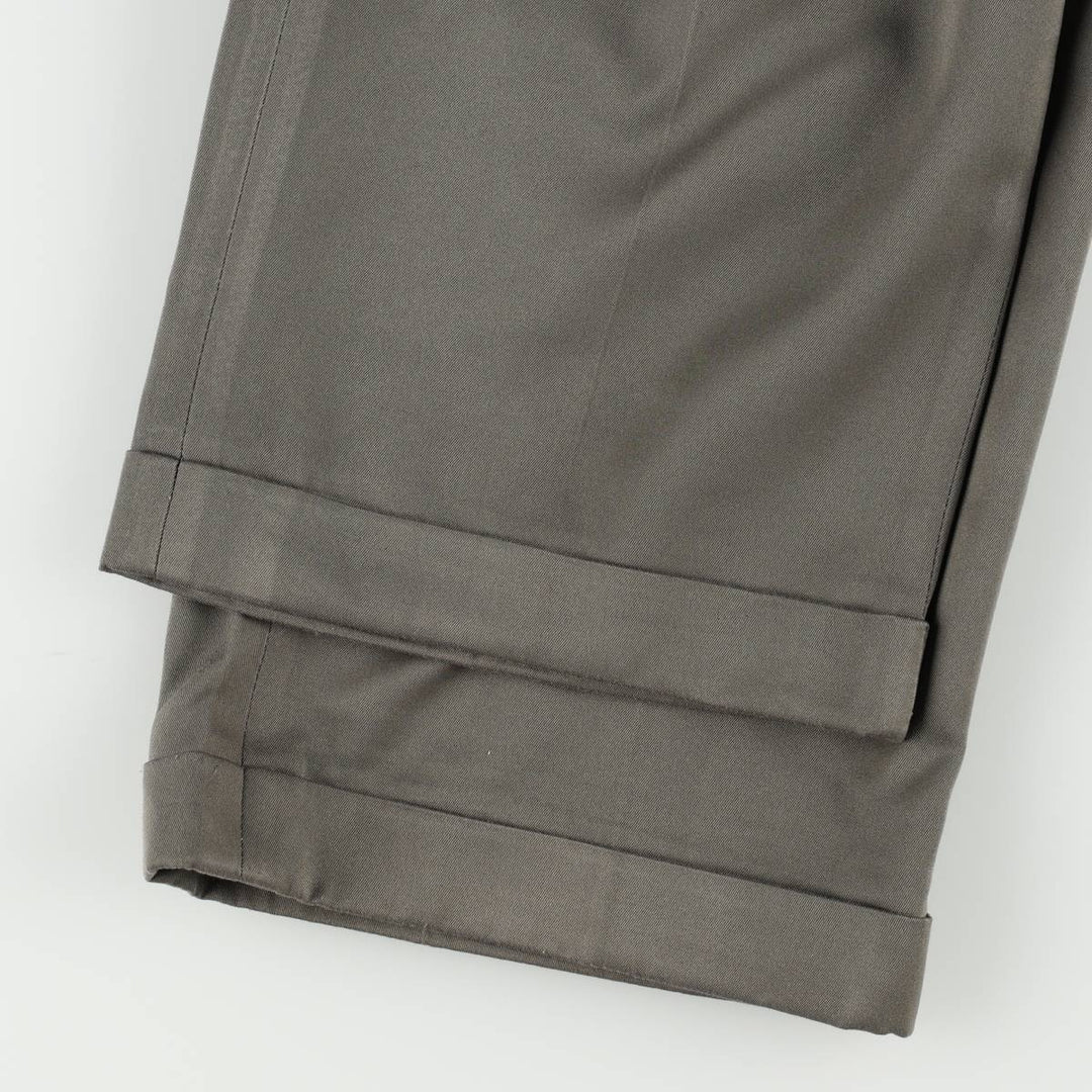 BRANDINI Two-Pleat Slacks, Made in Canada, Men's Size W33 (approx.) polyester gray type Vintage Second Hand