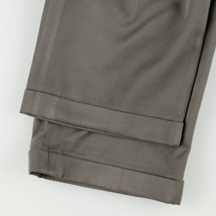 BRANDINI Two-Pleat Slacks, Made in Canada, Men's Size W33 (approx.) polyester gray type Vintage Second Hand