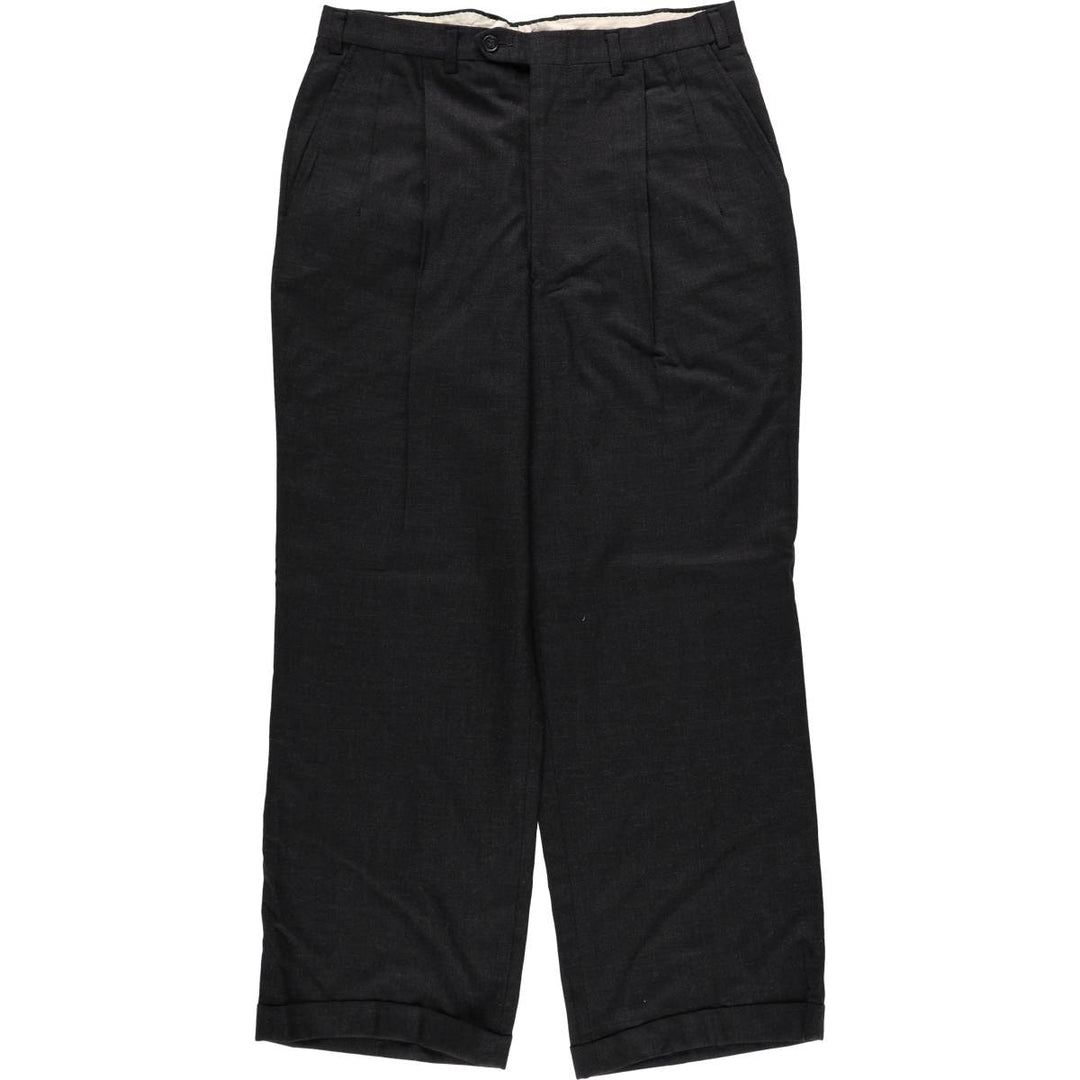 90'S Vintage Men's Two-Pleated Slacks, Size W33 unclear black type Vintage Second Hand