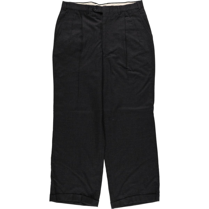 90'S Vintage Men's Two-Pleated Slacks, Size W33 unclear black type Vintage Second Hand