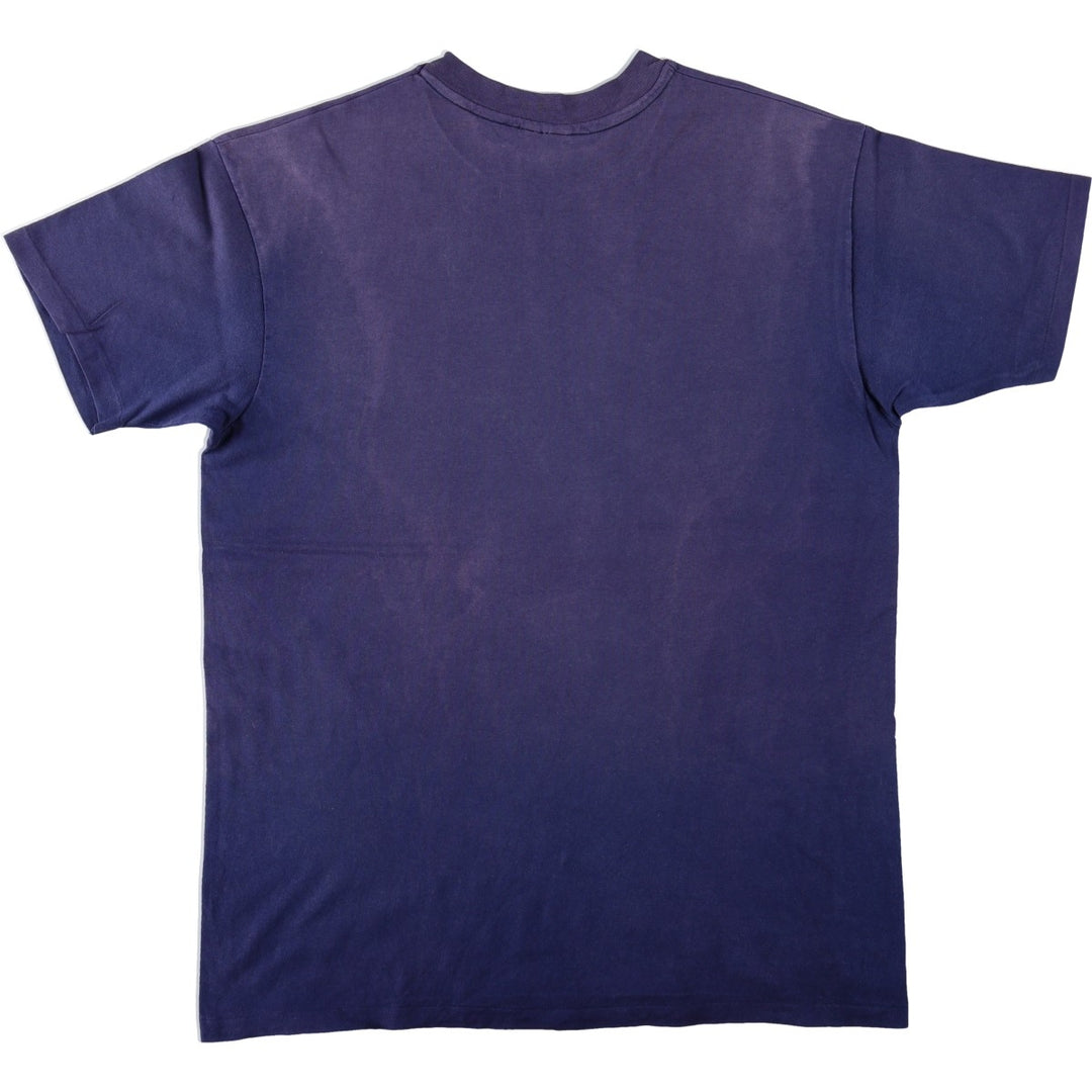 90'S Hanes BEEFY-T Printed T-shirt Made in USA Men's XL Vintage cotton navy blue type Vintage Second Hand