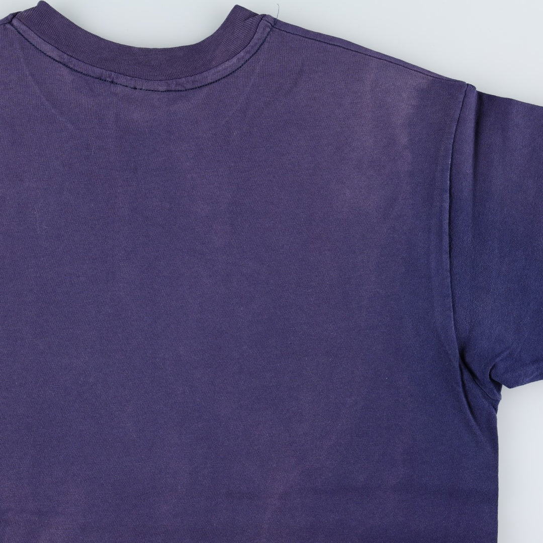 90'S Hanes BEEFY-T Printed T-shirt Made in USA Men's XL Vintage cotton navy blue type Vintage Second Hand